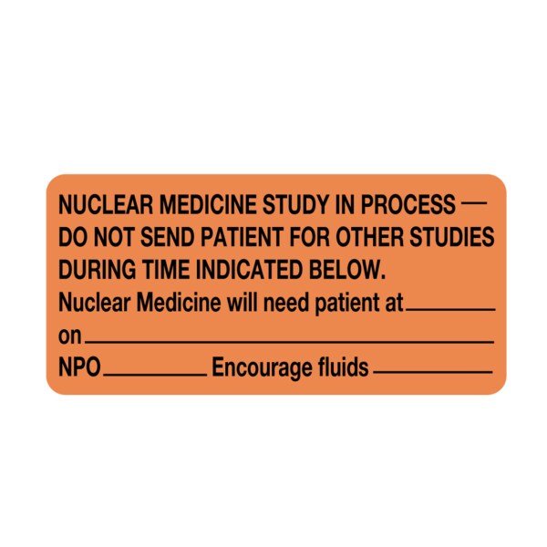 Nuclear Medicine - Study In Progress 1-7/16"x3" Flr Orange w/Black
